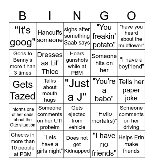 Brenda Bingo 5 Bingo Card