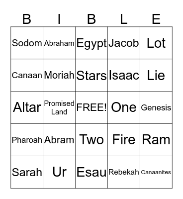 BIBLE BINGO Card