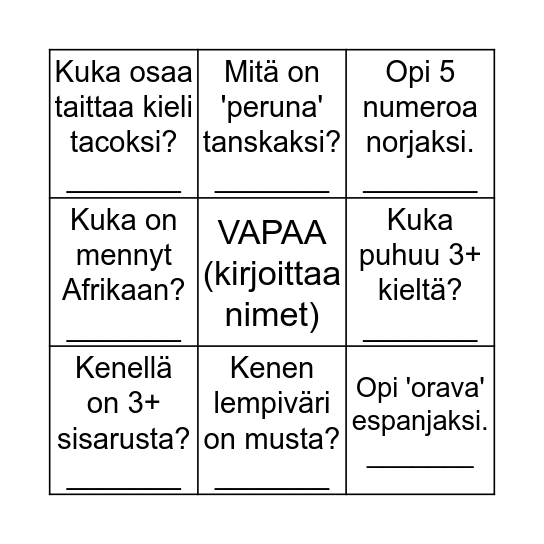 Bingo Card