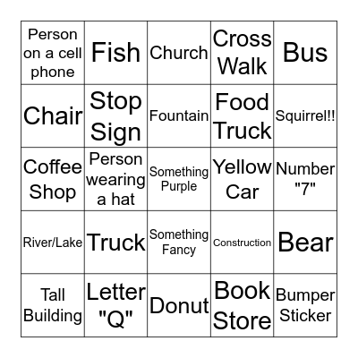 Easterseals Scavenger Hunt Bingo Card