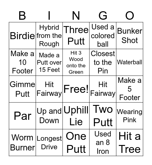 Birdie Bingo Card