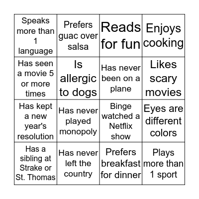 BINGO! Bingo Card