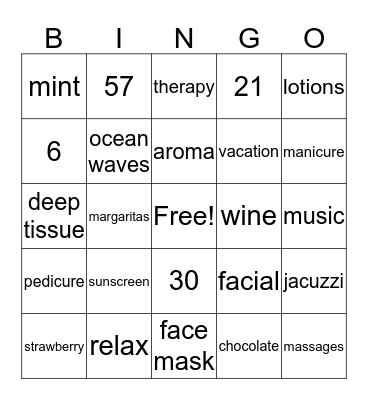 Tarcy's Bingo Card