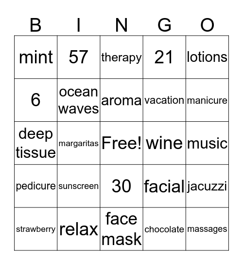 Tarcy's Bingo Card