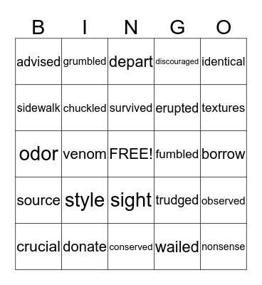3rd grade Bingo Card