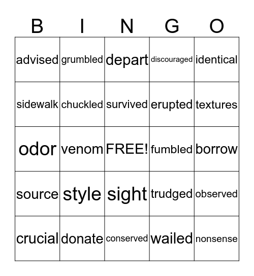 3rd grade Bingo Card