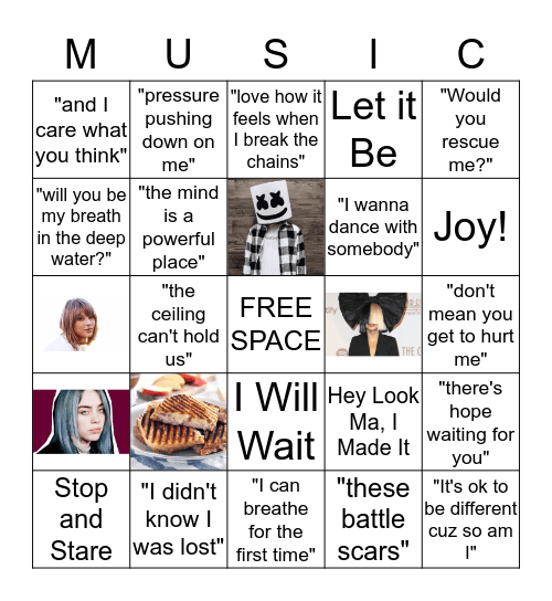 Musical Bingo #2 Bingo Card