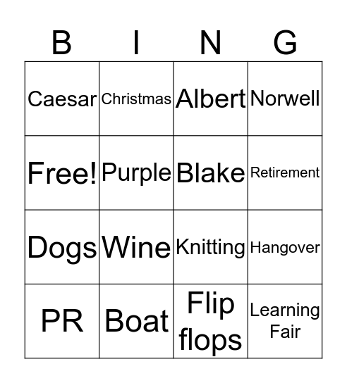 2019 Bingo Card