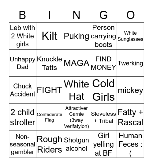 Stampede Bomgo 2019 Bingo Card