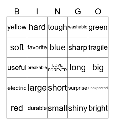 Shibani's Shower Bingo Card