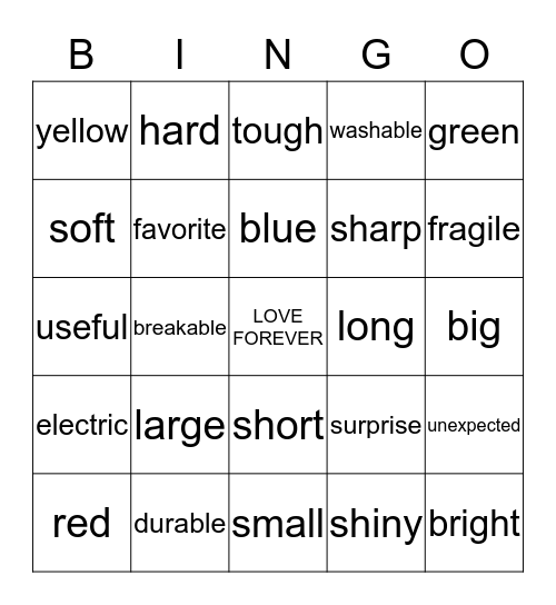 Shibani's Shower Bingo Card