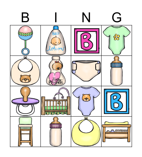 Baby Shower Bingo Card