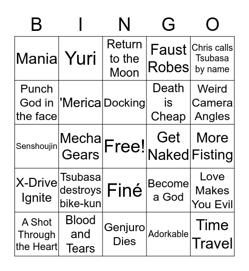 Symphogear XV Bingo Card