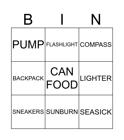 UNIT 4 BINGO Card