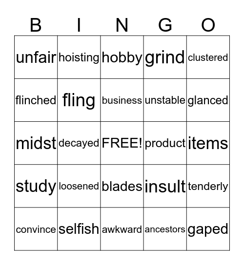 4th grade Bingo Card
