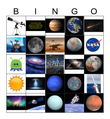 Outer Space Bingo Card