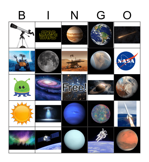 Outer Space Bingo Card