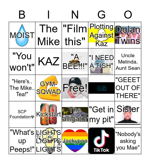 The Great and Wonderful, Handsome Young Mike Bingo Card