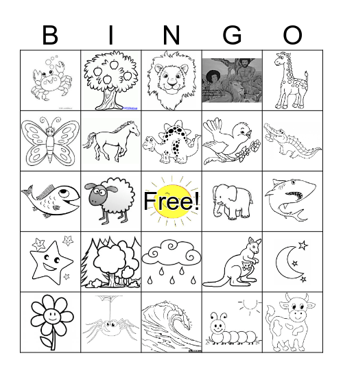 B'reisheet (Creation) Bingo  Bingo Card
