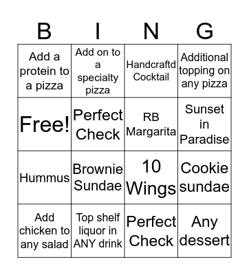 Saturday Bingo!  Bingo Card