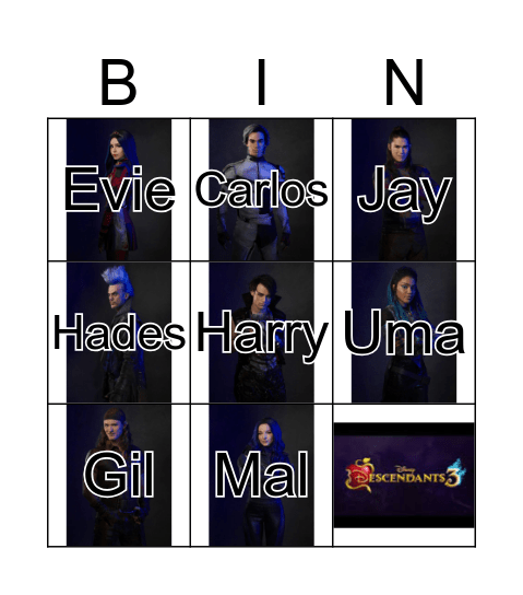 Match the desendant of a desender Bingo Card