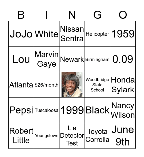 JoAnn's 80th Birthday Bingo Card