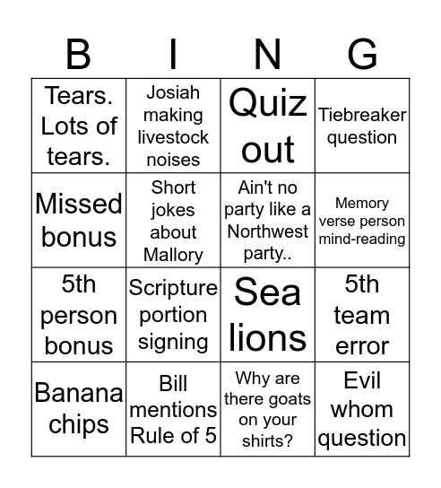 Nationals Bingo Card