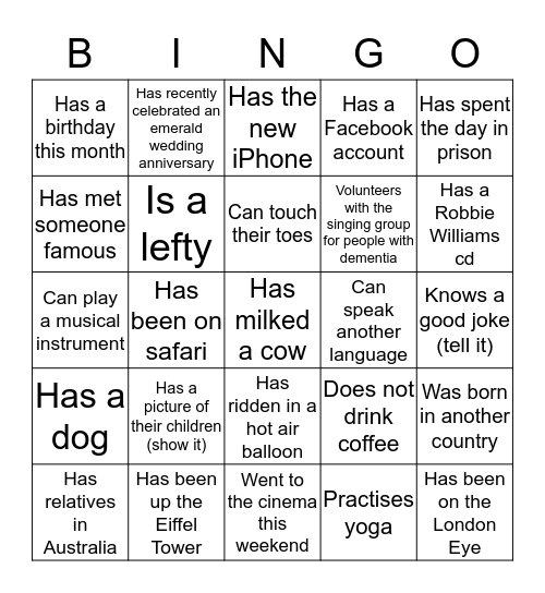 Kirk Session Bingo Card