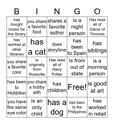 Someone who... Bingo Card