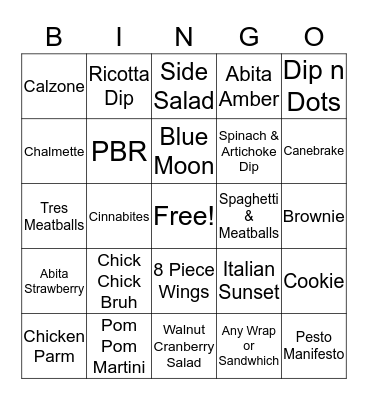 Rotolo's Bingo Card