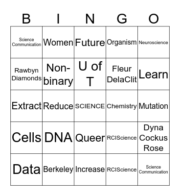 #ScienceIsADrag! Bingo Card