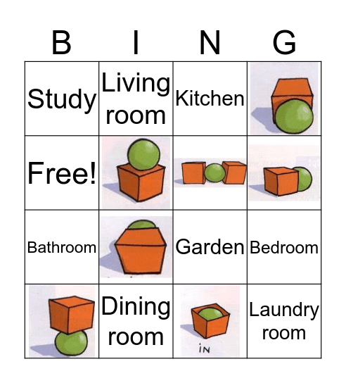 Rooms of the house Bingo Card