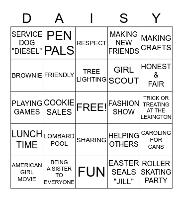 TROOP 41910 Bingo Card