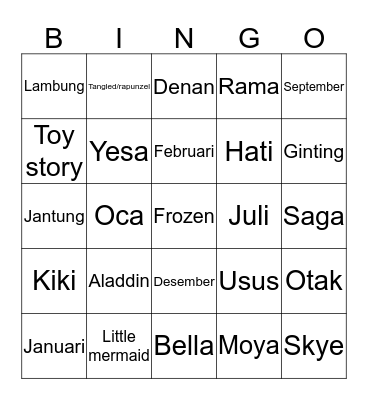 Bingo with cellcsion Bingo Card