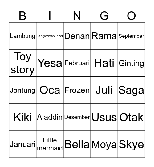 Bingo with cellcsion Bingo Card