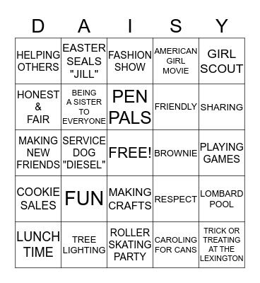 TROOP 41910 Bingo Card