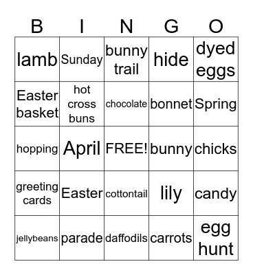 Easter Bingo Card