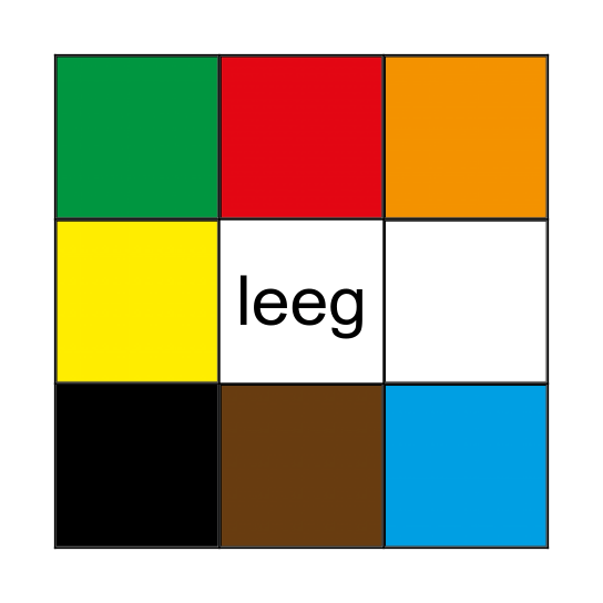 kleuren Bingo Card