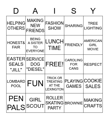 TROOP 41910 Bingo Card