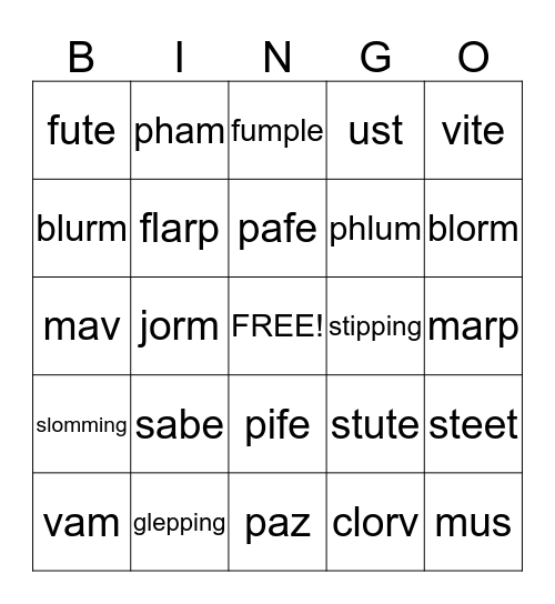 Alphabetic Decoding Bingo Card