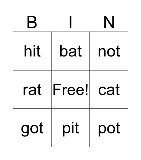 Word Study with Miss M (7/10) Bingo Card