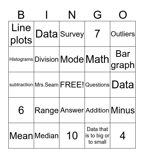 Data Bingo Card