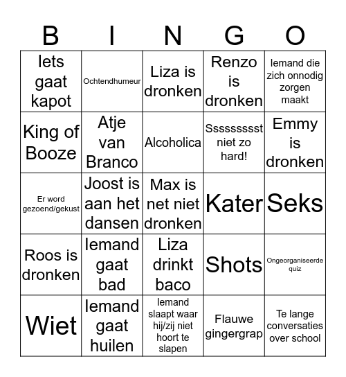 Zeeland bingo Card