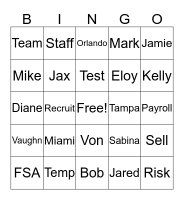 FSA 2020 Summit Bingo Card