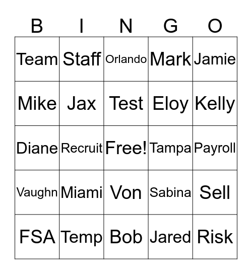 FSA 2020 Summit Bingo Card