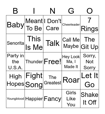 MUSIC BINGO Card