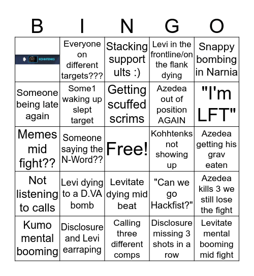 TEAM BINGO Card