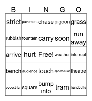 JE 6 Unit 3  Bingo Card