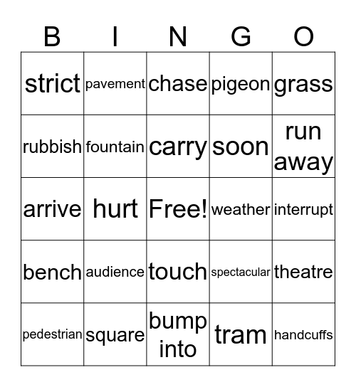 JE 6 Unit 3  Bingo Card