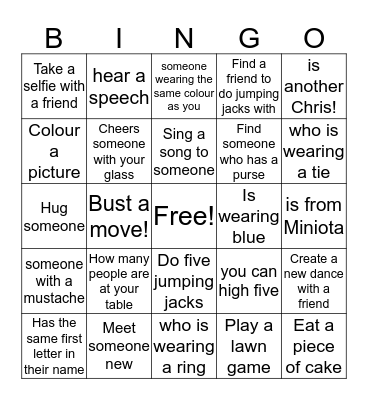 Chris and Danielle's Wedding Bingo Card